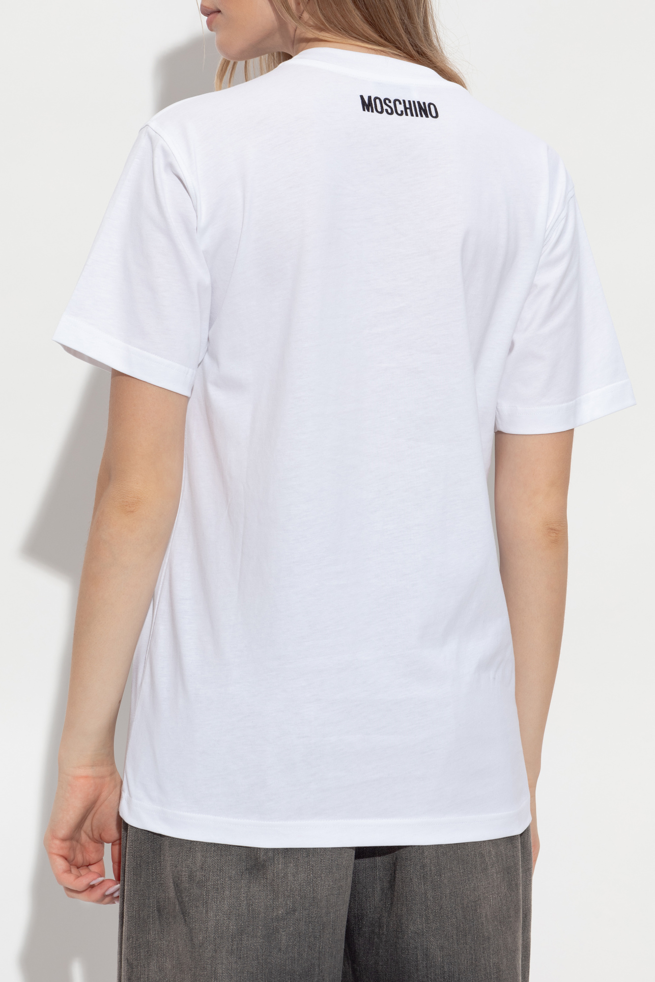 White T-shirt with embroidery Moschino - Vitkac Italy